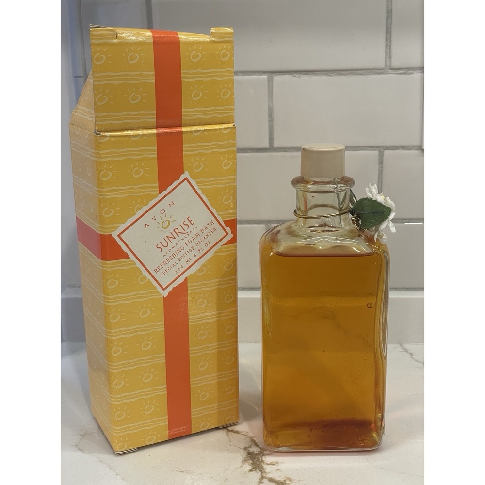 Vintage Avon Sunrise Aromatherapy Refreshing Foam Bath 8 fl oz New Old Stock‎